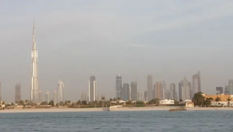 Dubai Seen From Boat Stock Footage 3554958