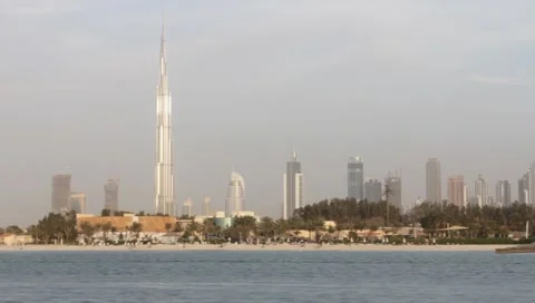 Dubai Seen From Boat Stock Footage 3557923