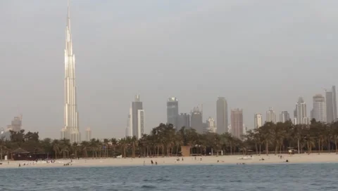 Dubai Seen From Boat Stock Footage 3562455
