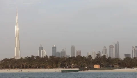 Dubai Seen From Boat Stock Footage 3565471