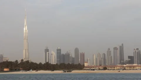 Dubai Seen From Boat Stock Footage 3569270