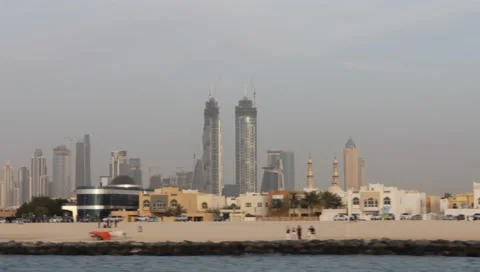 Dubai Seen From Boat Stock Footage 3575122