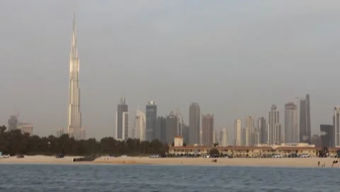 Dubai Seen From Boat Stock Footage 3576912