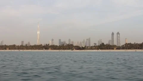 Dubai Seen From Boat Stock Footage 3577095