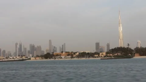 Dubai Seen From Boat Stock Footage 3577239
