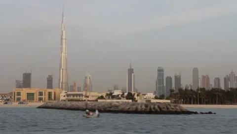 Dubai Seen From Boat Stock Footage 3577503