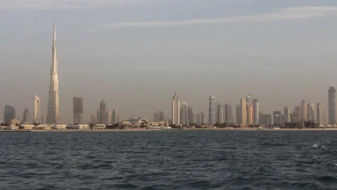 Dubai Seen From Boat Stock Footage 3581698