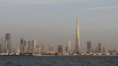 Dubai Seen From Boat Stock Footage 3583776