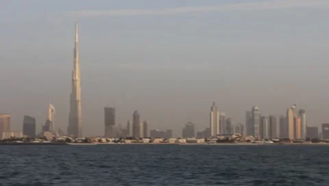 Dubai Seen From Boat Stock Footage 3585740