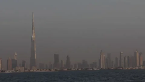Dubai Seen From Boat Stock Footage 3589470