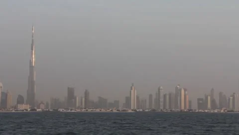 Dubai Seen From Boat Stock Footage 3591404