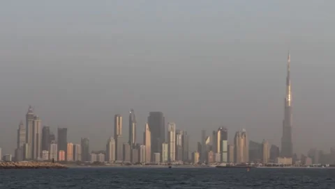 Dubai Seen From Boat Stock Footage 3595121