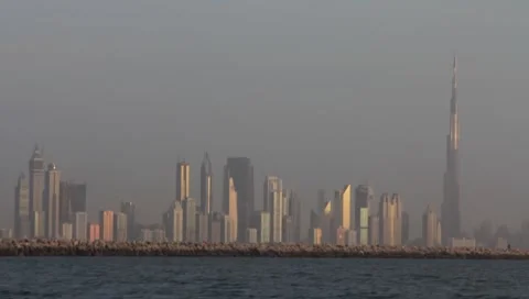 Dubai Seen From Boat Stock Footage 3598983