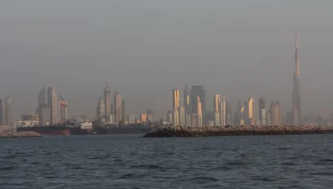 Dubai Seen From Boat Stock Footage 3603339