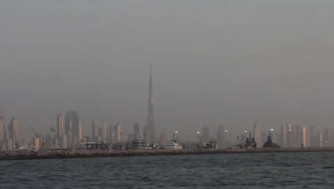 Dubai Seen From Boat Stock Footage 3608002