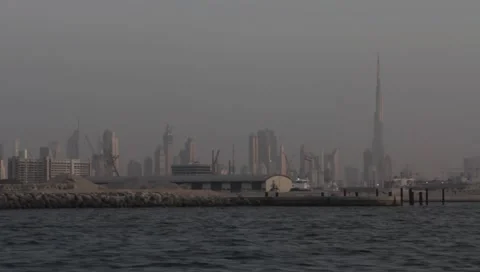 Dubai Seen From Boat Stock Footage 3611263