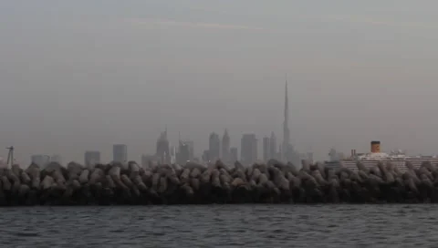 Dubai Seen From Boat Stock Footage 3617287