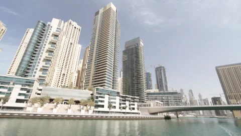Dubai Seen From Boat Stock Footage 3635897