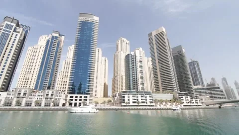 Dubai Seen From Boat Stock Footage 3638136