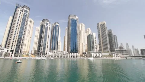 Dubai Seen From Boat Stock Footage 3640999