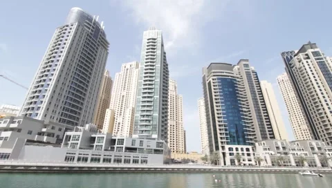 Dubai Seen From Boat Stock Footage 3644295