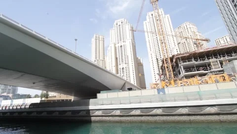 Dubai Seen From Boat Stock Footage 3649891