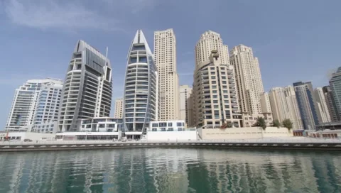 Dubai Seen From Boat Stock Footage 3662114