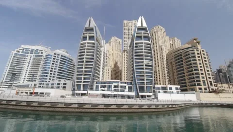 Dubai Seen From Boat Stock Footage 3665929