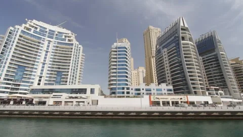Dubai Seen From Boat Stock Footage 3673065