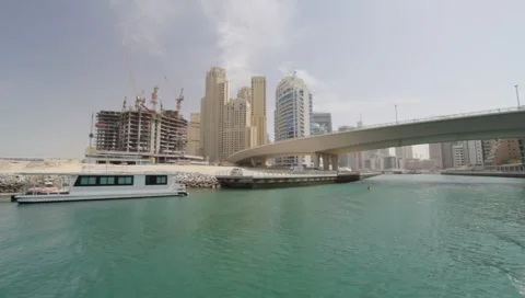 Dubai Seen From Boat Stock Footage 3677492