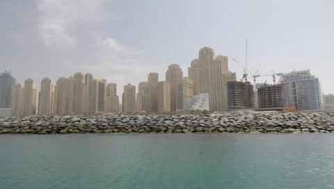 Dubai Seen From Boat Stock Footage 3677539