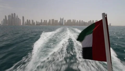 Dubai Seen From Boat Stock Footage 3677696