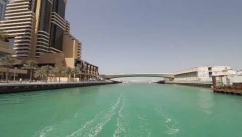 Dubai Seen From Boat Stock Footage 3677989