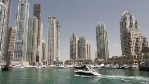 Dubai Seen From Boat Stock Footage 3678191