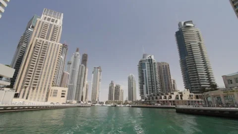 Dubai Seen From Boat Stock Footage 3678399