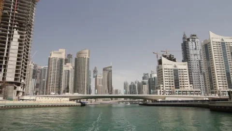 Dubai Seen From Boat Stock Footage 3678667