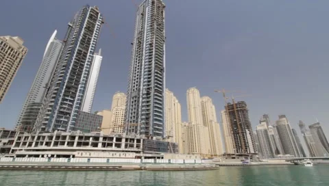 Dubai Seen From Boat Stock Footage 3678754