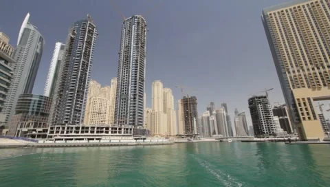 Dubai Seen From Boat Stock Footage 3678821