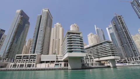 Dubai Seen From Boat Stock Footage 3678844