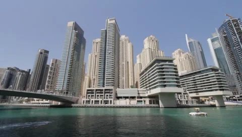Dubai Seen From Boat Stock Footage 3679115