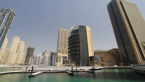 Dubai Seen From Boat Stock Footage 3679168