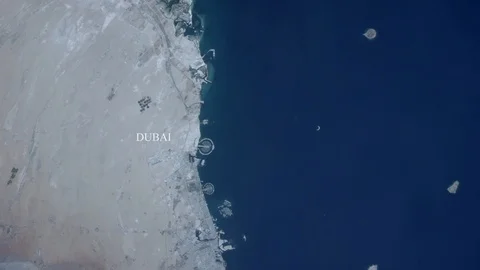 Dubai seen from space - Some elements furnished by NASA Stock Footage 106491259