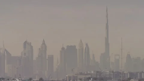 Dubai Skyline - 2 Stock Footage 144555494