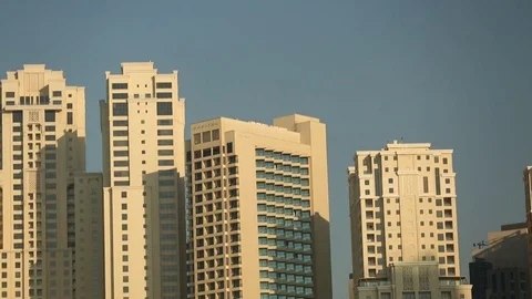 Dubai Skyline from beach Stock Footage 71336490