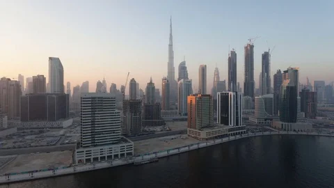 Dubai Skyline from day to night Stock Footage 70862192