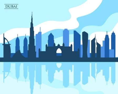 Dubai Skyline Stock Illustration