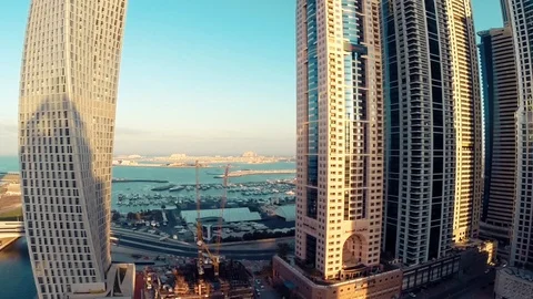 Dubai Skyline Marina Stock Footage 104908655