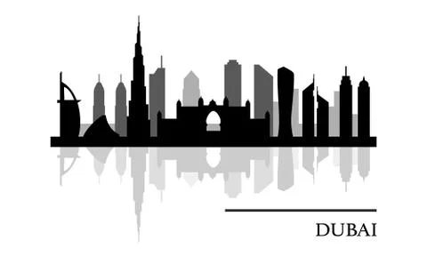 Dubai skyline panoramic view Stock Illustration