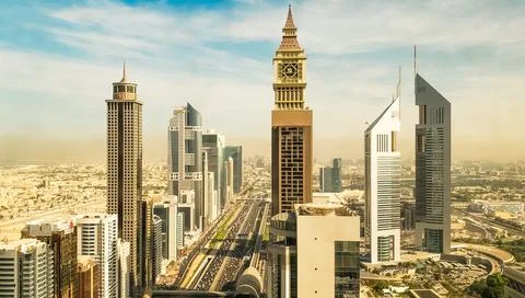 Dubai skyline. Stock Photos