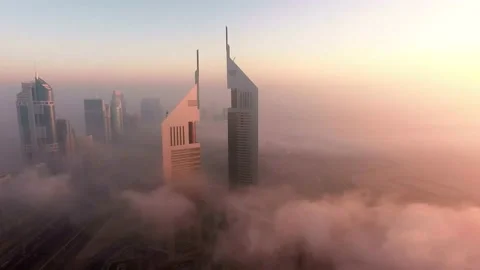 Dubai Skyscrapers from Above the Clouds 库存影片 231409751